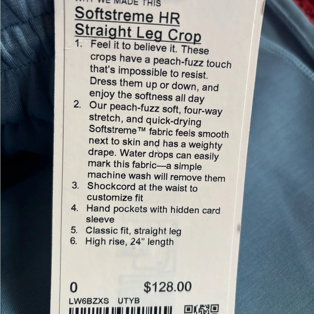 Lululemon Softstreme HR straight leg crop, utility blue size 0, NWT Plus bag - Picture 8 of 10